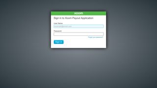 Sign in to Xoom Payout Application