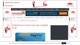 PayPal Access Card to become available to all - Tamebay