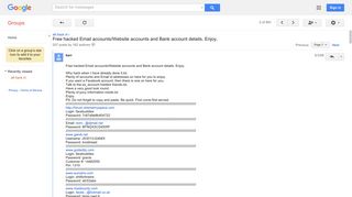 Free hacked Email accounts/Website accounts and Bank account ...