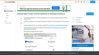 paypal login button not functioning in express checkout - Stack ...