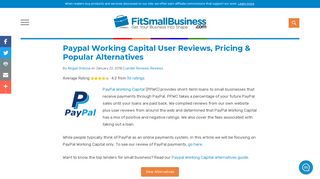 Paypal Working Capital User Reviews, Pricing & Popular Alternatives