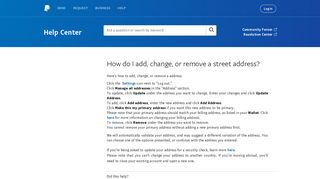 How do I add, change, or remove a street address? - PayPal