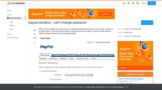 paypal sandbox - can't change password - Stack Overflow