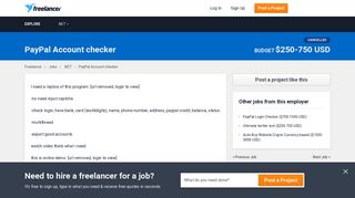 PayPal Account checker | .NET - Freelancer