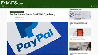 PayPal Closes On Its Deal With Synchrony | PYMNTS.com