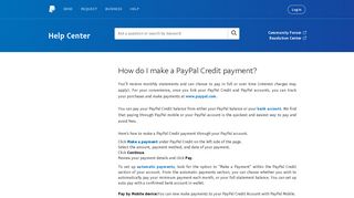 How do I make a PayPal Credit payment?