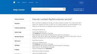 How do I contact PayPal customer service?