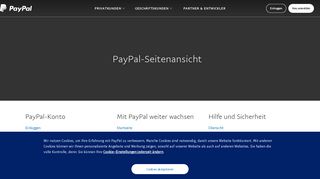 PayPal - Die ganze Seitenansicht