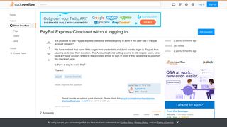 PayPal Express Checkout without logging in - Stack Overflow