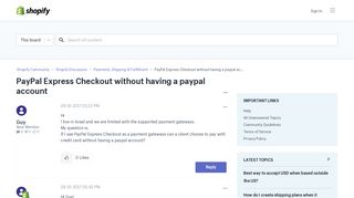 PayPal Express Checkout without having a paypal account - Shopify ...