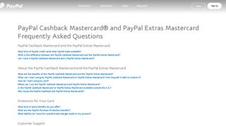 PayPal Extras MasterCard Frequently Asked Questions