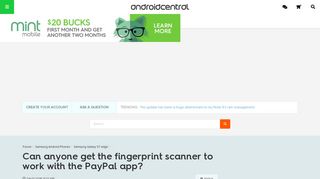 Can anyone get the fingerprint scanner to work with the PayPal app ...