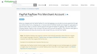 PayPal Payflow Pro Merchant Account | Infusionsoft Pro