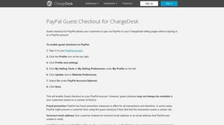 Paypal Guest Checkout - ChargeDesk
