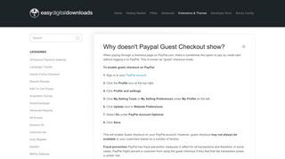 Why doesn't Paypal Guest Checkout show? - Easy Digital Downloads
