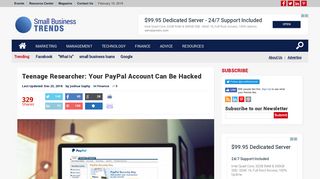 Teenage Researcher: Your PayPal Account Can Be Hacked - Small ...