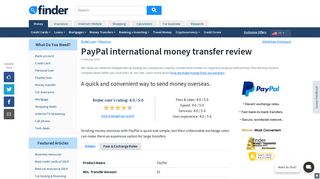 PayPal international money transfers review January 2019 | finder.com