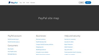 Sitemap - PayPal Australia