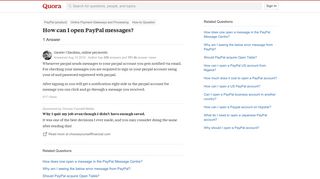 How to open PayPal messages - Quora