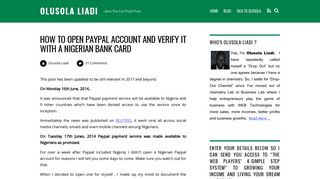 How to Open Paypal Account and Verify it With a Nigerian Bank Card