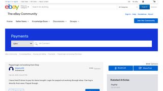Paypal login not working from Ebay - The eBay Community