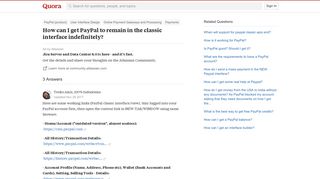 How to get PayPal to remain in the classic interface indefinitely ...