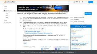 New vs old PayPal checkout pages, still random selected? - Stack ...