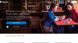Check out faster with One Touch™ - PayPal