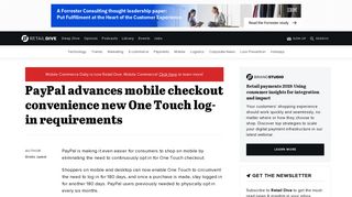 PayPal advances mobile checkout convenience new One Touch log ...