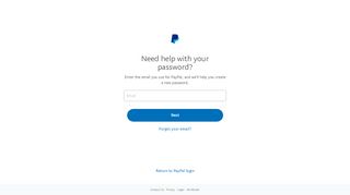 Reset my password - PayPal