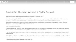 Buyers Can Checkout Without a PayPal Account