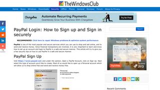 PayPal Login: Tips to Sign up and Sign in securely - The Windows Club