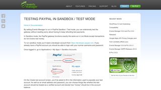 Testing PayPal in Sandbox / Test Mode - Events Manager for WordPress