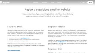 How to report a suspicious email to PayPal