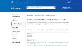 What is PayPal Smart Connect? Where can I use it?