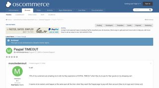 Paypal TIMEOUT - General Support - osCommerce Support Forum