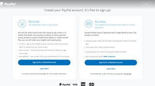 Create your PayPal account. It's free to sign up - PayPal
