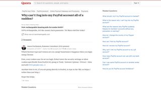 Why can't I log into my PayPal account all of a sudden? - Quora