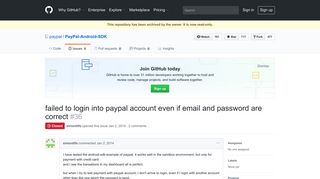 failed to login into paypal account even if email and password are ...
