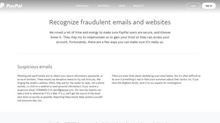 Recognizing suspicious activity - PayPal