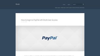 How to login to PayPal with Multi-User Access | throk