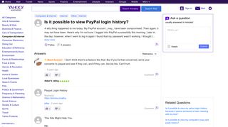 Is it possible to view PayPal login history? | Yahoo Answers