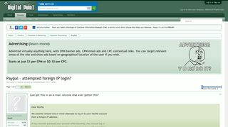 Paypal - attempted foreign IP login? - Digital Point Forums