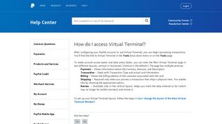 How do I access Virtual Terminal? - PayPal