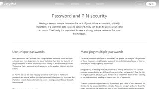 Password and PIN security - PayPal