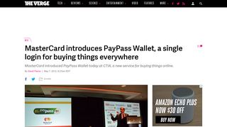 MasterCard introduces PayPass Wallet, a single login for buying ...