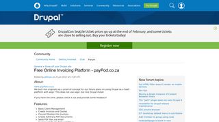 Free Online Invoicing Platform - payPod.co.za | Drupal.org