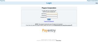 Paypro Corporation - Login - Payentry