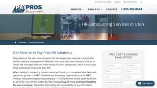 Utah Human Resource Outsourcing Services | Pay Pros