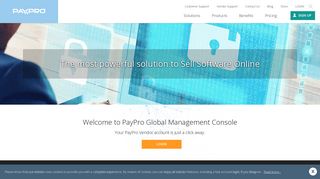 Vendor log in to PayPro Global E-commerce Platform